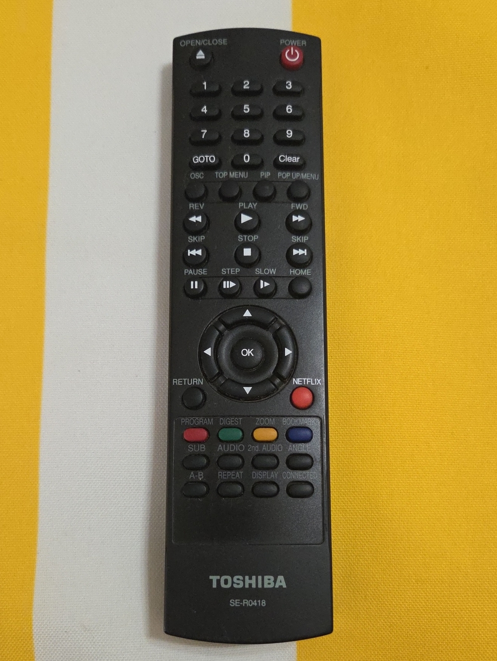 Toshiba SE-R0418 OEM Blu-ray DVD Player Remote Control Netflix Genuine Original